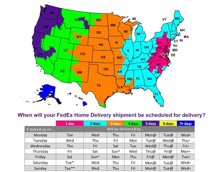 FedEx Delivery Map