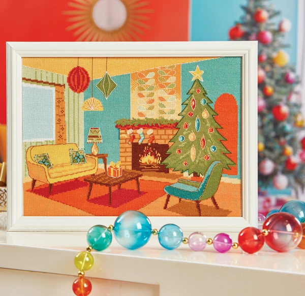 Image of Vintage Vibes cross-stitch project from A Cross-Stitch Christmas: A Season to Cherish 2026