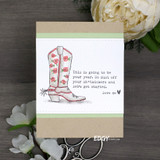 Card of a floral cowboy boot with 'This is going to be your year.'