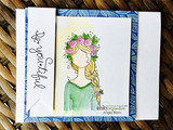 Card with the Planner Gal in a watercolor flower crown beside a vertical 'Be you tiful' script border.