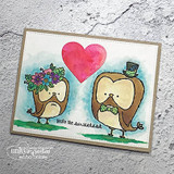 Two flower-crown owls, one in a top hat, beside a pink heart with 'you're the sweetest.'