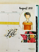 Planner Gal: One Happy Life itty bitty card, the little fashion figures colored softly with 'You got this girl' sentiment.