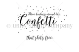 Confetti Kindness red rubber stamp set from Unity's EDGY adult line - 'Throw kindness around like Confetti' in mixed print and script with scattered dots, above the follow-up line 'That sh*t's free.'
