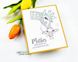 Card with the giraffes and 'Mother everything I am you helped me to be' beside tulips