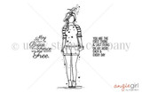Wren Girl stamp sheet: a tall girl in a star print raglan tee and cuffed shorts with a little bird perched on her head, with 'May your heart be Brave your mind fierce and your spirit Free.' and 'YOU ARE THE FIRST THING & LAST THING ON MY MIND EACH & EVERY DAY' sentiments