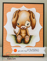 Orange card of the sitting puppy with 'you are my favorite.'