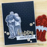 A card project showing an older couple walking arm in arm, paired with the greeting "I promise to always be there."