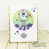 Card with a green crazy bird in a shaker circle, 'you are one CRAZY bird.'