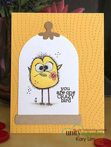 Yellow arch card with a chick-yellow crazy bird, 'you are one CRAZY bird.'