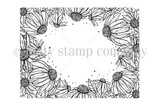 Background stamp of a sunflower border framing an open center – Charm border background by Angie Blom.