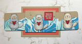 Slimline card with the marbled Spilled Paint background behind otters and 'There's no otter like you'.