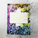 Rainbow butterfly card with a white panel and 'Do not fear, for I am with you...I am your God.'
