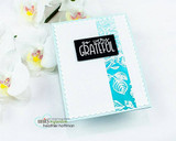 Card with the rose background in teal, 'so very Grateful.'