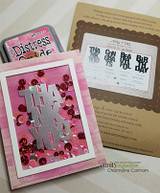 Oversized bold block-letter greeting words hand-stamped on a card and lettered "Congrats."
