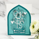 A card project showing oversized bold block-letter greeting words, paired with the greeting "Beautiful."