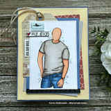 Card with Roger in a gray tee and a 'my guy' tag over a soft background.