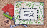 Green leafy sympathy card with the God-always-has-a-plan sentiment framed in navy.