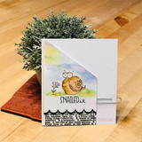 Set of tiny cards each with a small colored snail and sentiment.