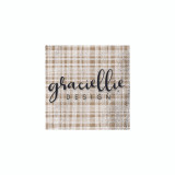 Rustic Textiles 6x6 paper pack cover — plaid and gingham textile prints in kraft, navy and cream.