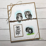 Owls on a branch on kraft, 'you are the best.'