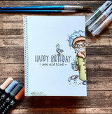Clean card with the granny and a pigeon: 'Happy Birthday, you old bird.'