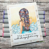 Card of the girl with a colorful braid before ocean waves reading "What is meant to be...will always find a way."