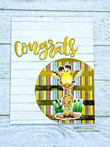 Handmade card featuring a cute baby giraffe, with the sentiment "Stand tall even when you stand alone."