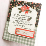 Floral gingham card of the Psalm 143:8 verse with poppy accents