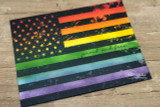 Card with the flag inked in rainbow stripes for a colorful twist on the stars and stripes.