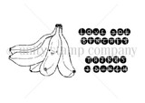 Red rubber Itty Bitty stamp set with a bunch of bananas and sentiments 'love you bunches' and 'thanks a bunch.'