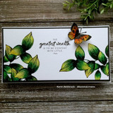 Card of the branch with 'It's the little things in life' and 'There's beauty in ordinary things.'