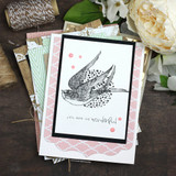 The swallow on a pink layered card, captioned "You are so wonderful."