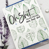 Leafy line-art card stamped 'You are amazing, own that sh*t' in bold script