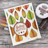 Card of the leaf print with 'Feeling BLESSED.'