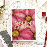 Handmade card featuring a full-panel daisy background, with the sentiment "Congrats to you."