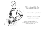 Line-art stamp of a slim retro woman with hand on hip in a distressed grunge style, with sassy script sentiments.