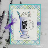 Card of the purple cocoa mug with 'it's a MUG HUG.'