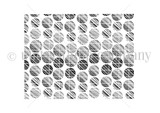 Line-art red rubber background stamp of an all-over polka-dot pattern.