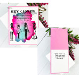 Card and insert featuring the three women and 'Never be afraid of a scar'