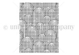 Stamp sheet for Over the Rainbow Background: a full card sized pattern of nested arches repeating in rows across the panel.
