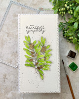 Slimline card of the olive branch, 'with heartfelt sympathy.'