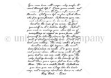Full-panel script background stamp of flowing handwritten text, shown uncolored on white.