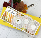 Slimline card with a row of sunflowers, 'grateful for you,' in warm tones.