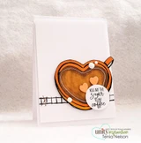 Card with an orange heart mug and the sentiment 'You are the sugar to my coffee'.