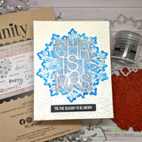 Card of the snowflake on kraft with "'tis the season to be merry."