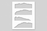 The Mountain Scapes layering stencil — four torn-edge stencils for building mountain, hill and sky scenes.