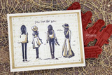 Card with the girls lightly stamped on white, 'I am here for you.'