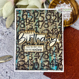 A card project showing a bold Happy Birthday greeting, paired with the greeting "That's a lot of candles."