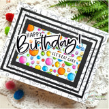 A bold Happy Birthday greeting hand-stamped on a card and lettered "You're not old, you're just vintage."