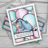 Pastel balloon card of Eeyore, 'Kinda feels like your birthday. The happiest day of the year'